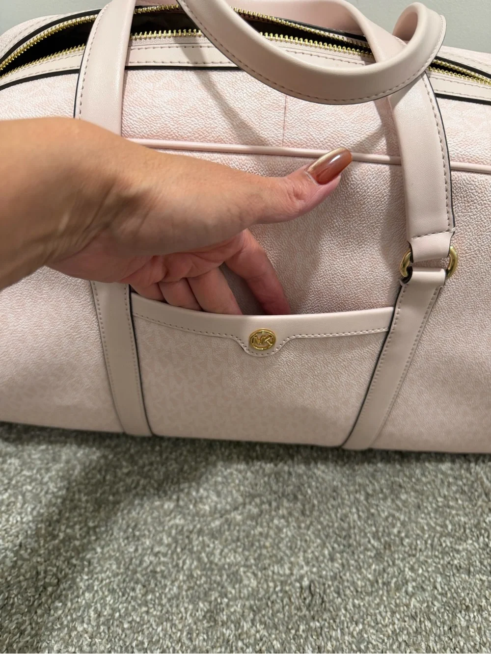 Michael Kors Light Pink Leather Backpack and Tote Set